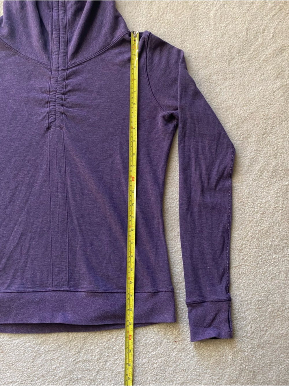 Lululemon Reversible Sweatshirt Pullover Women's Size 10 Purple Striped Cinch - Picture 8 of 9